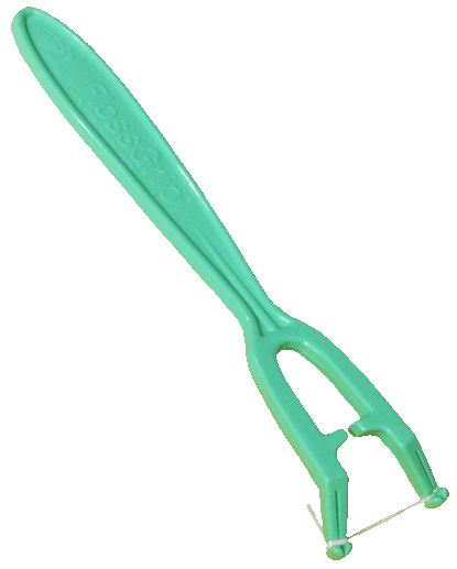 Green FlossGrip loaded with floss